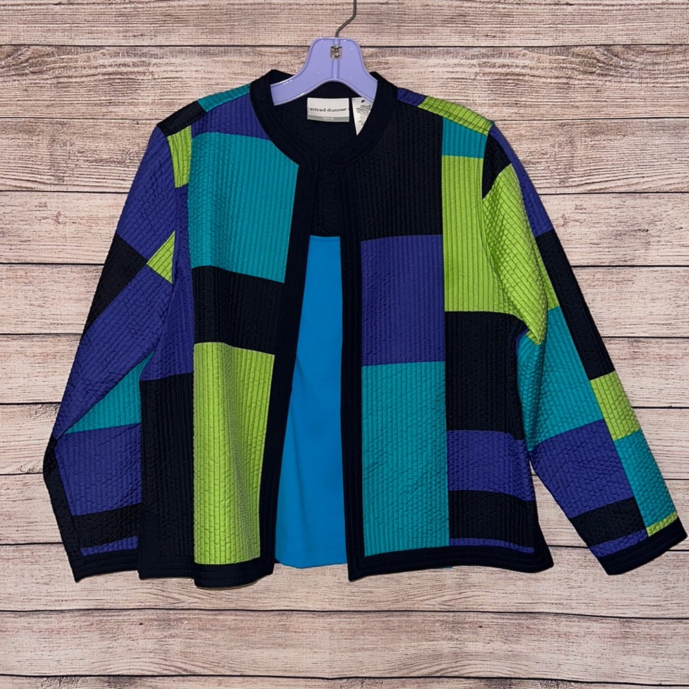 Alfred Dunner coat and Chicos Shelf Bra Cami, Size 6P